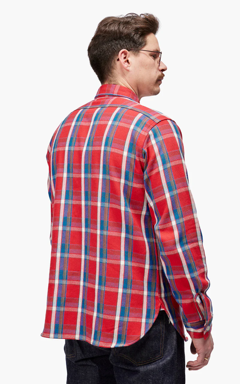 Warehouse & Co. 3104 Flannel Shirt Red - Image 5