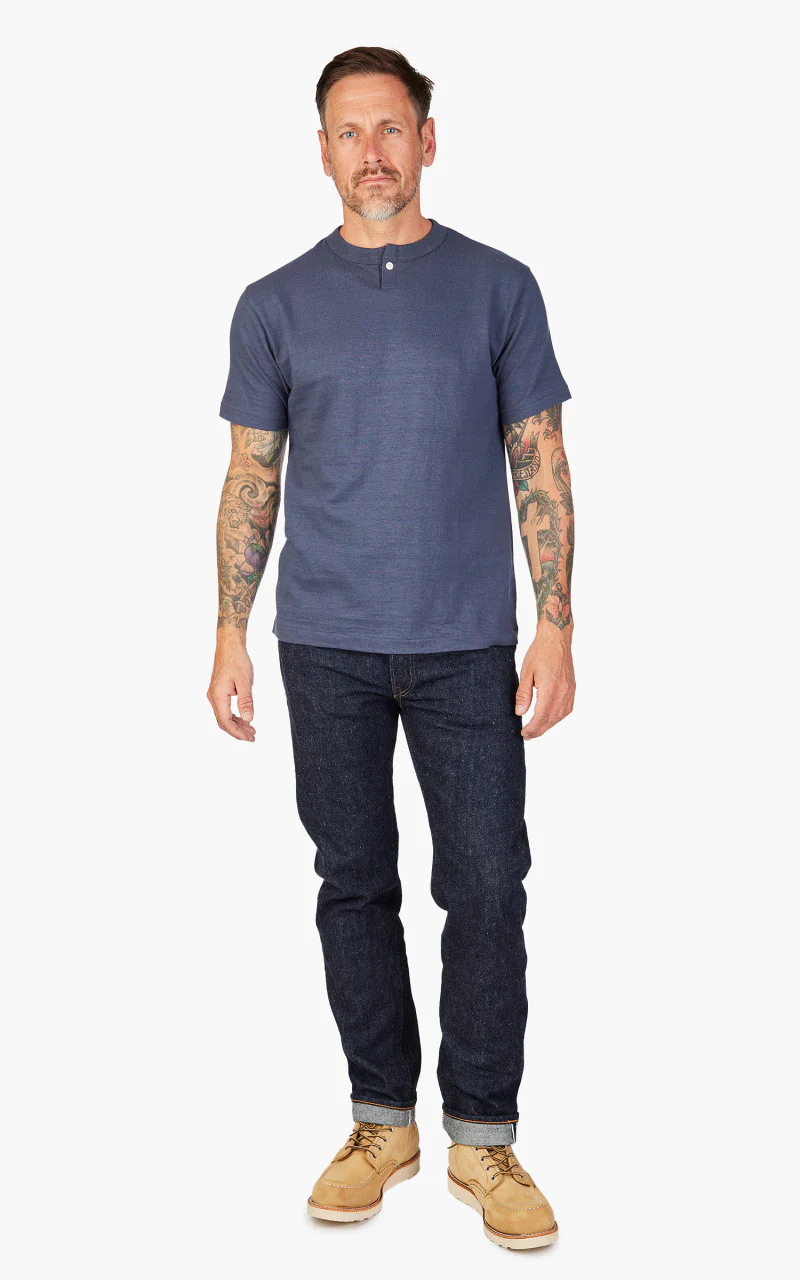 Warehouse & Co. 4082 One Button Henley T-Shirt Eggplant - Image 2