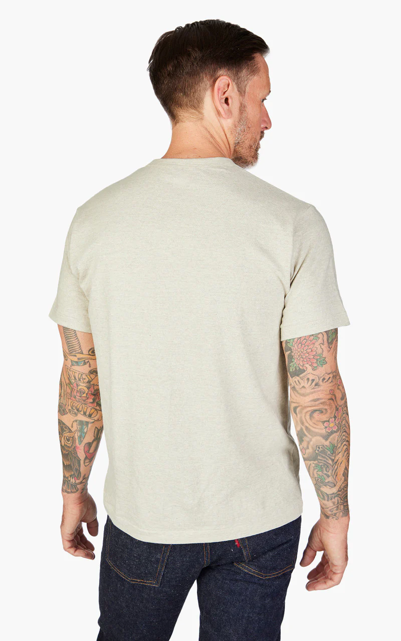Warehouse & Co. 4082 One Button Henley T-Shirt Oatmeal - Image 6