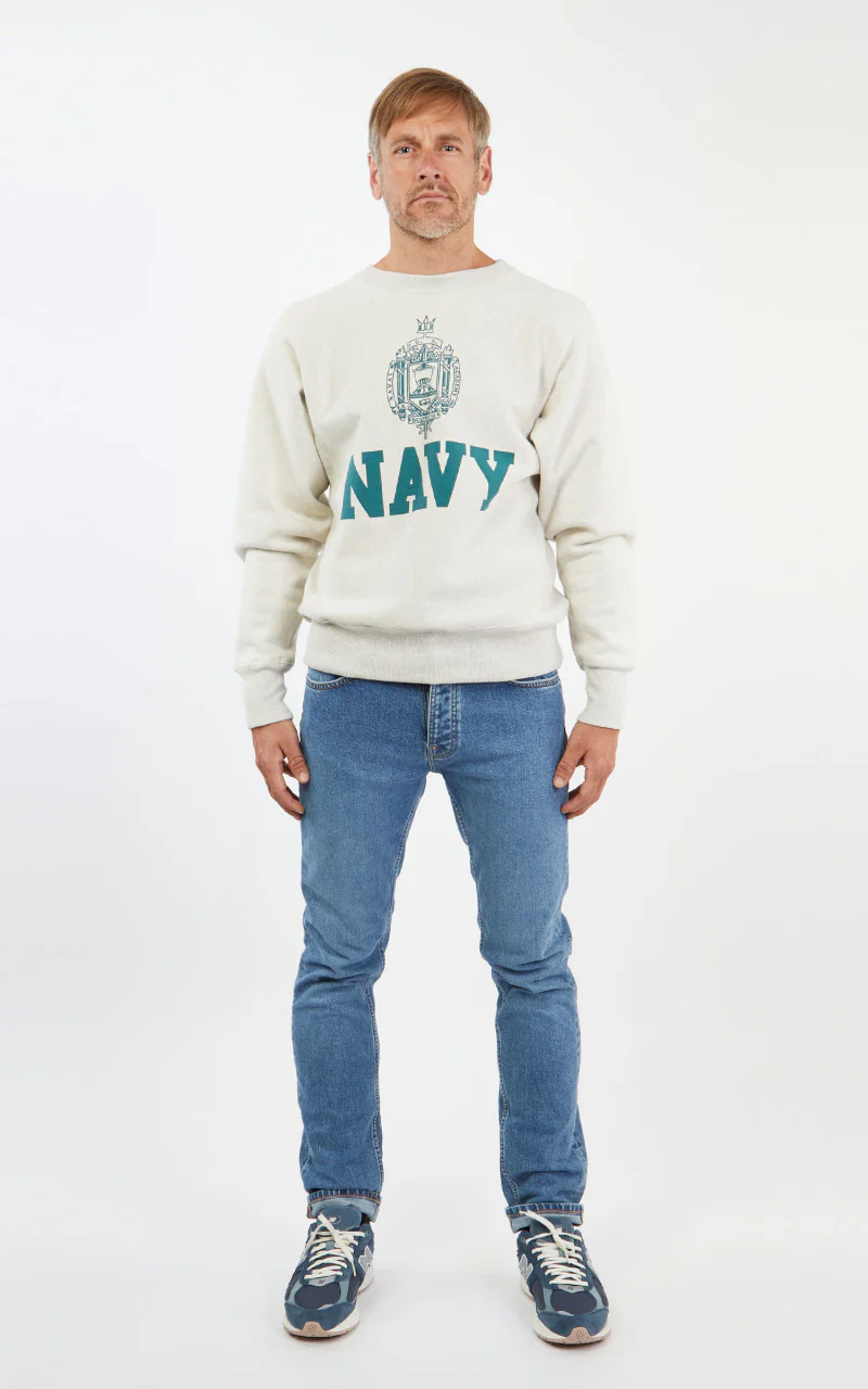 Warehouse & Co. 483 Navy Sweatshirt Oatmeal - Image 2