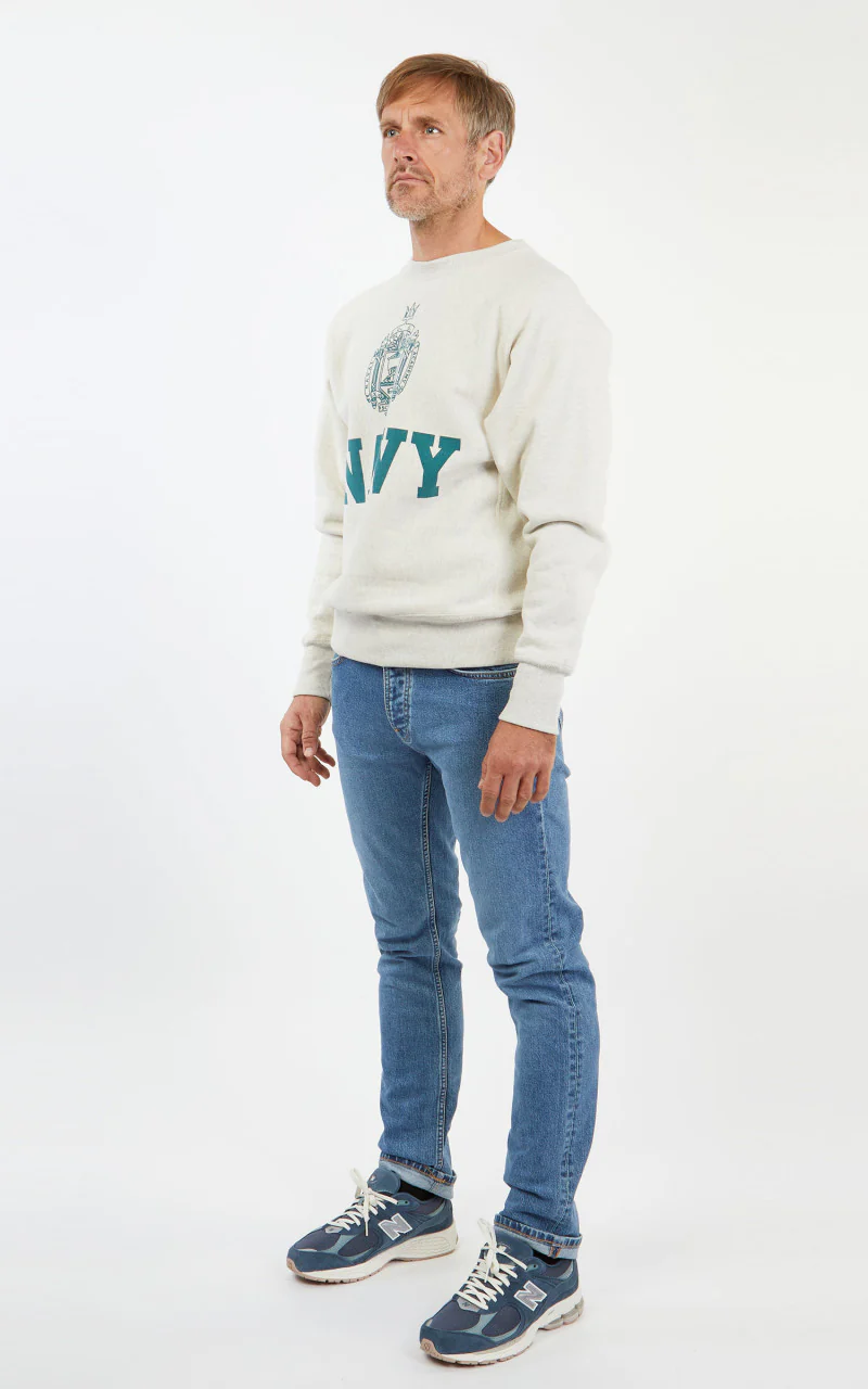 Warehouse & Co. 483 Navy Sweatshirt Oatmeal - Image 4