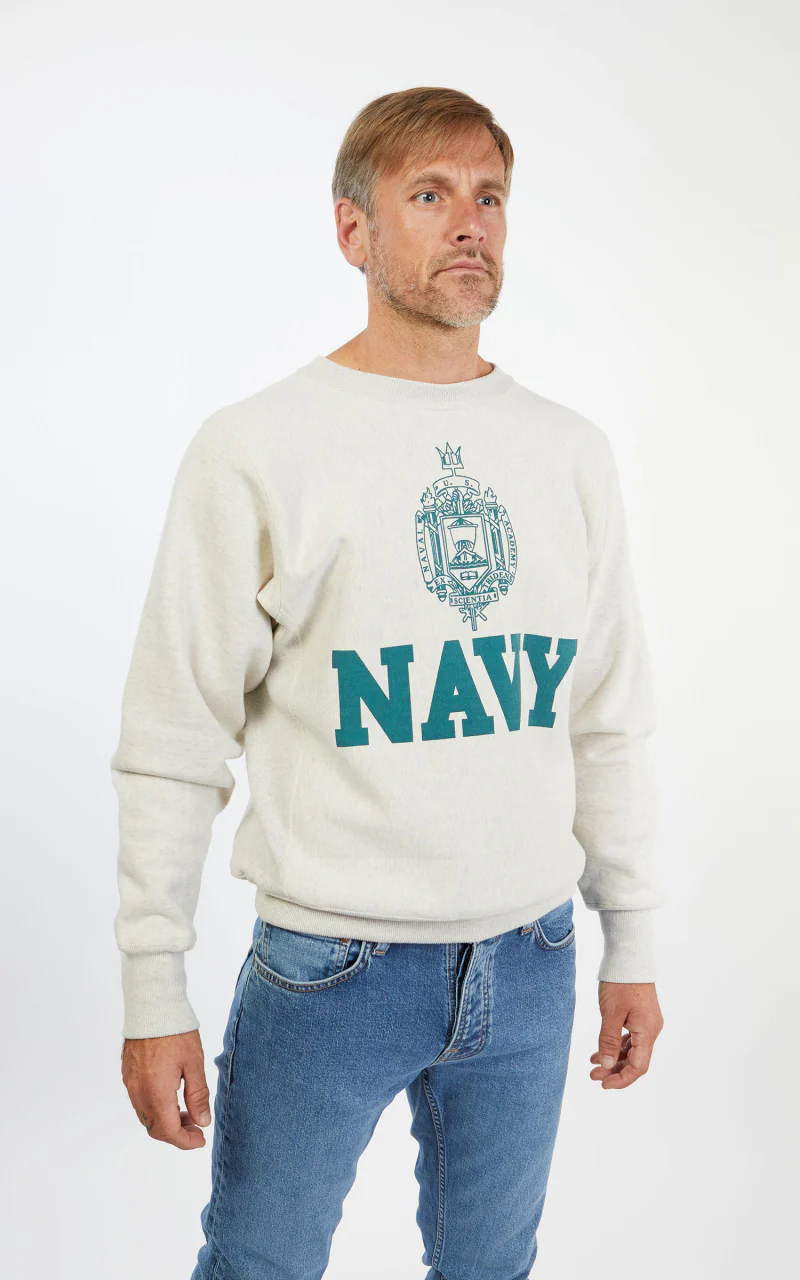 Warehouse & Co. 483 Navy Sweatshirt Oatmeal - Image 6