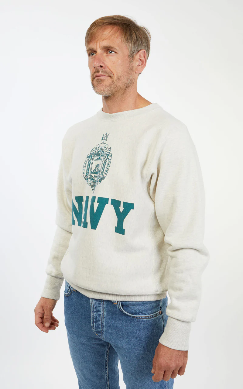 Warehouse & Co. 483 Navy Sweatshirt Oatmeal - Image 8