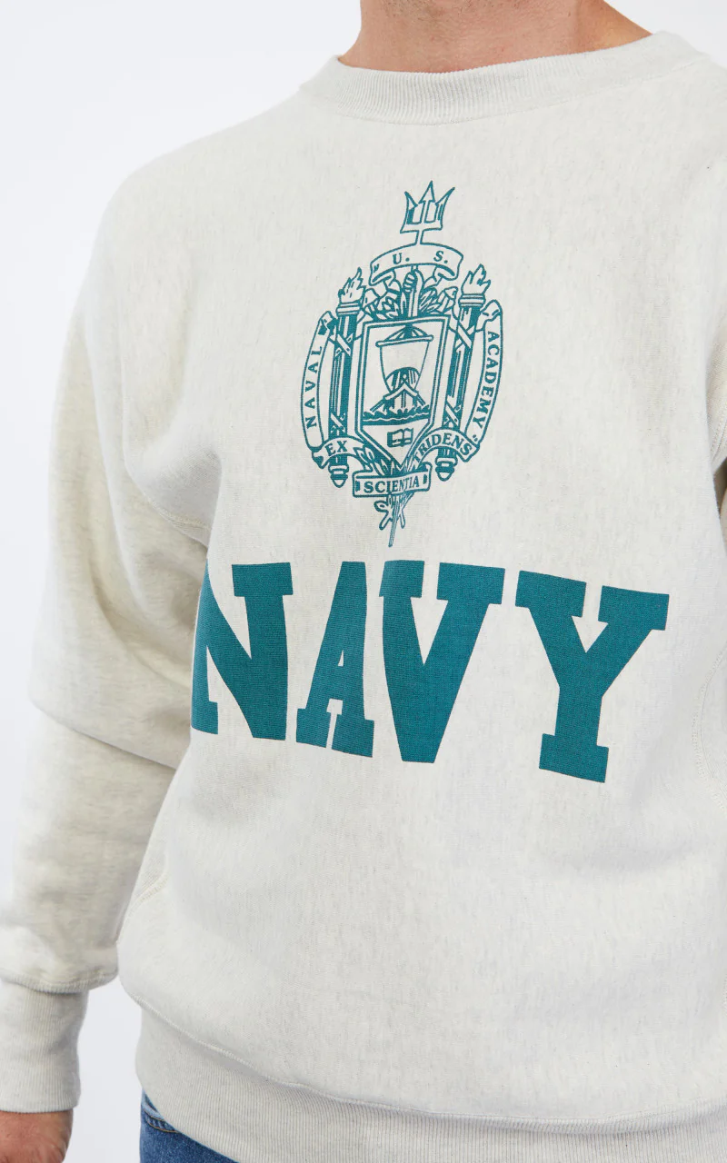 Warehouse & Co. 483 Navy Sweatshirt Oatmeal - Image 9