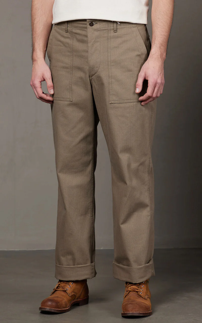 Warehouse & Co. Lot 1086 Military Herringbone Pants OD Green - Image 4