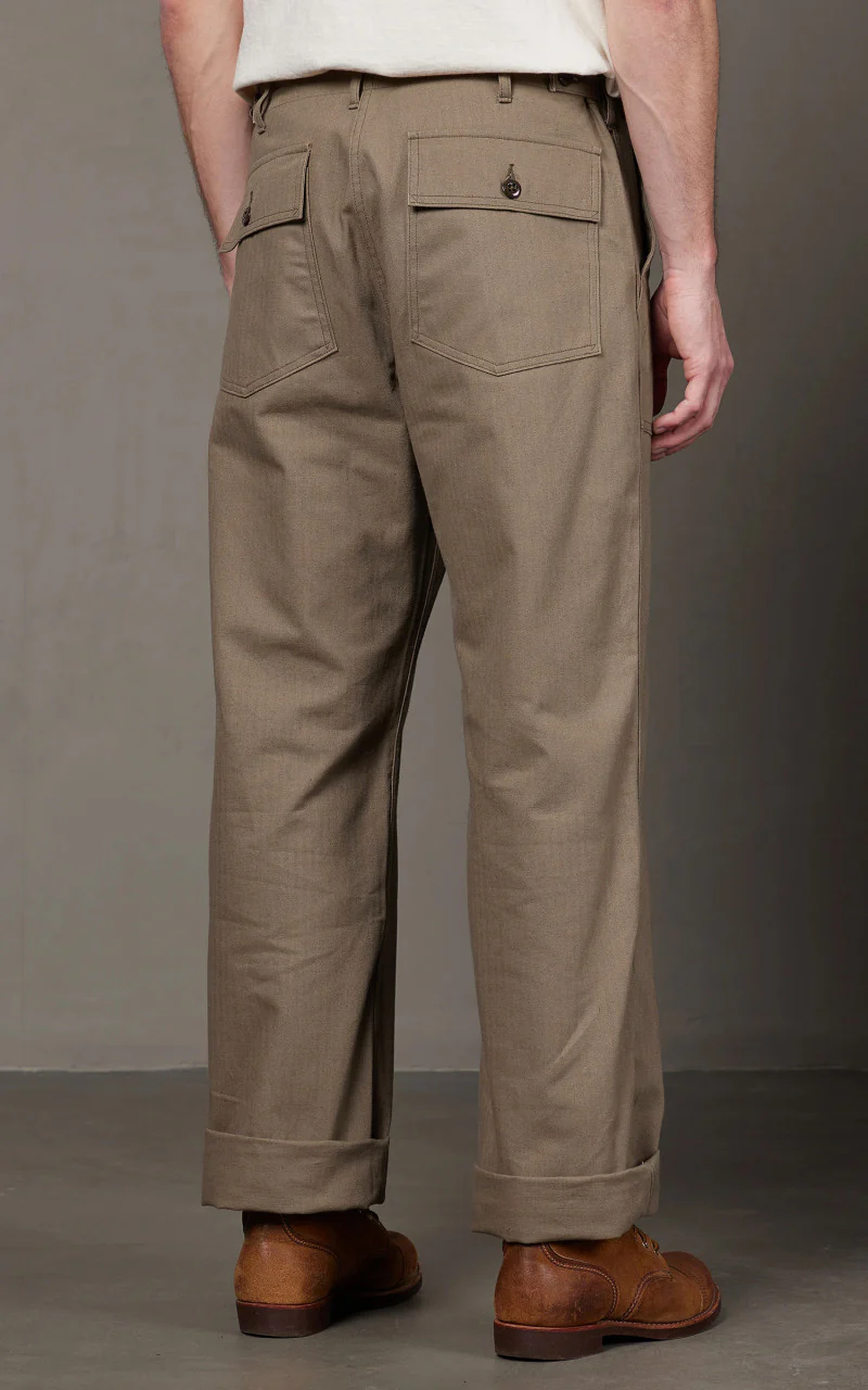 Warehouse & Co. Lot 1086 Military Herringbone Pants OD Green - Image 6
