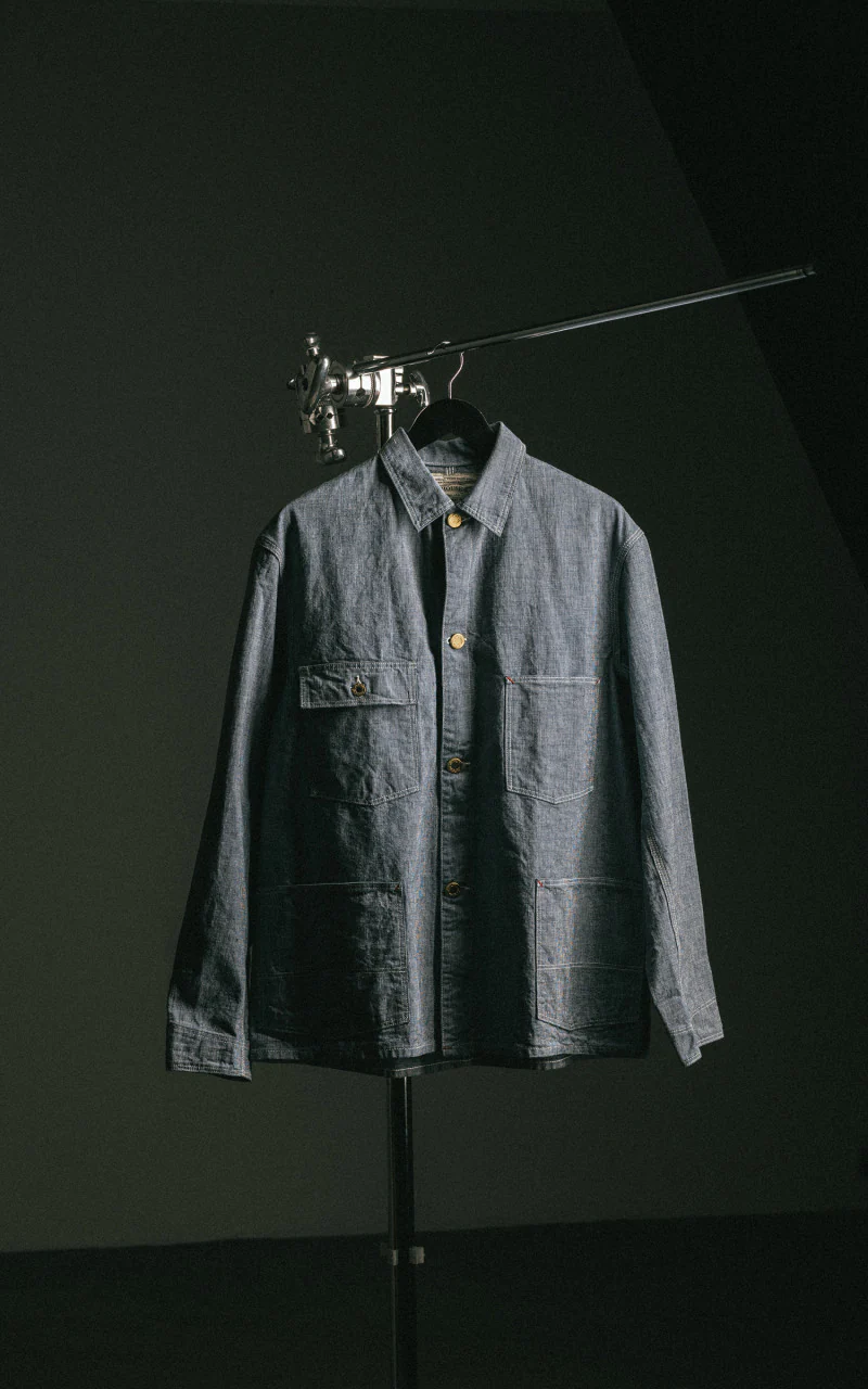 Warehouse & Co. Lot 2195 Selvedge Indigo Pincheck Change Button Coverall - Image 3