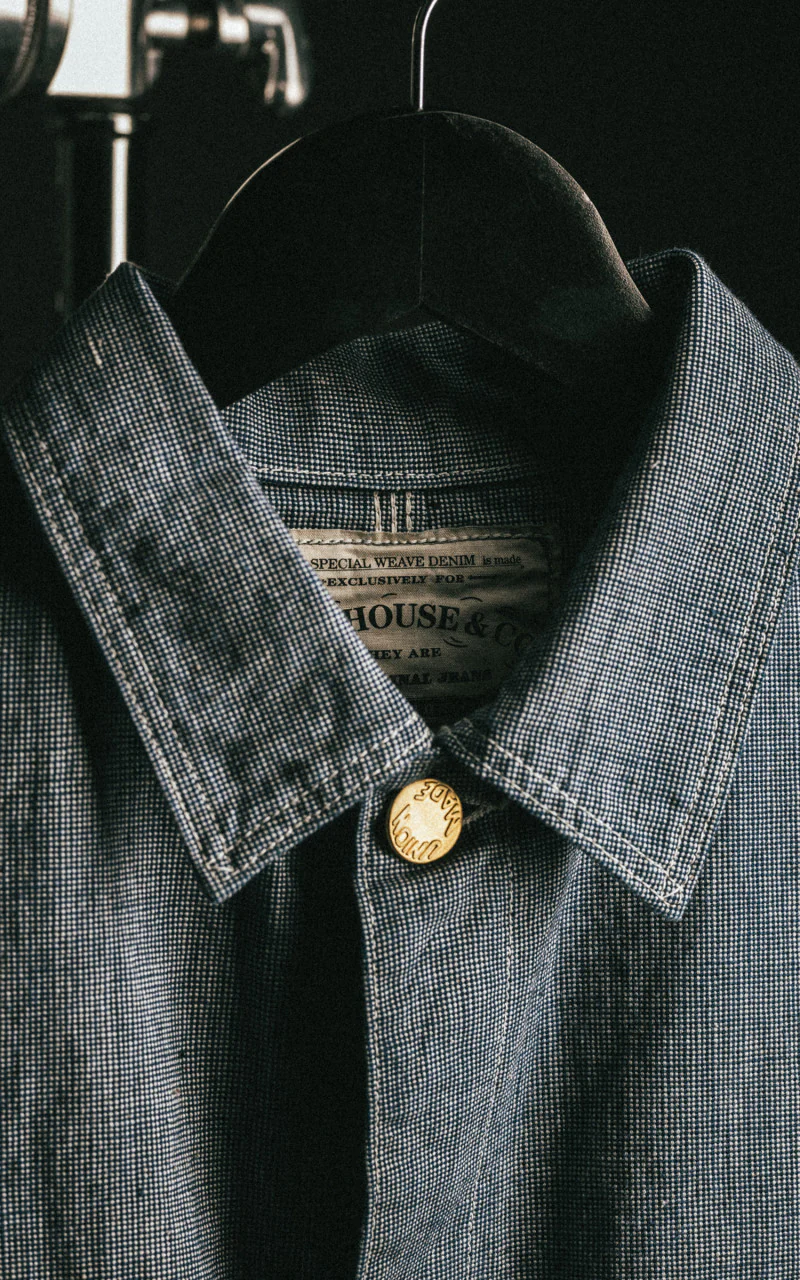 Warehouse & Co. Lot 2195 Selvedge Indigo Pincheck Change Button Coverall - Image 5