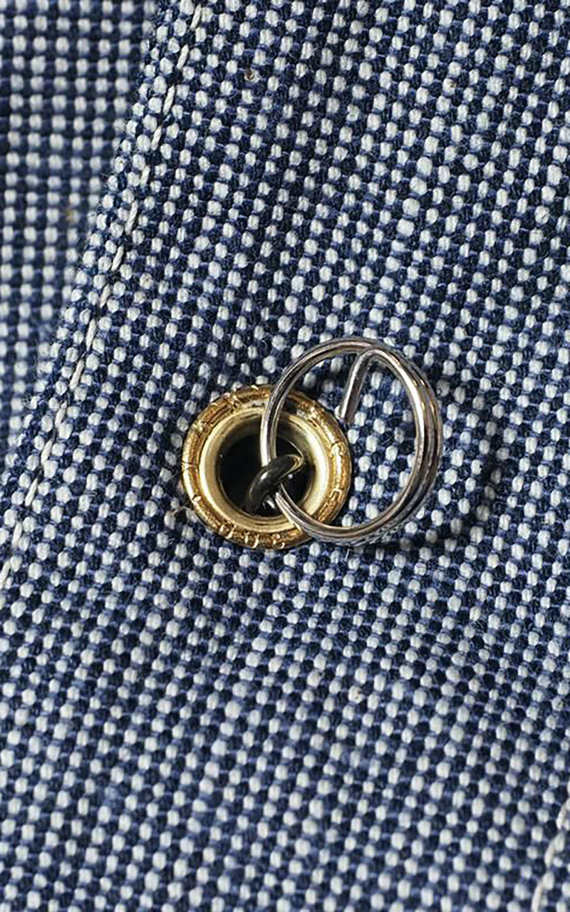Warehouse & Co. Lot 2195 Selvedge Indigo Pincheck Change Button Coverall - Image 9