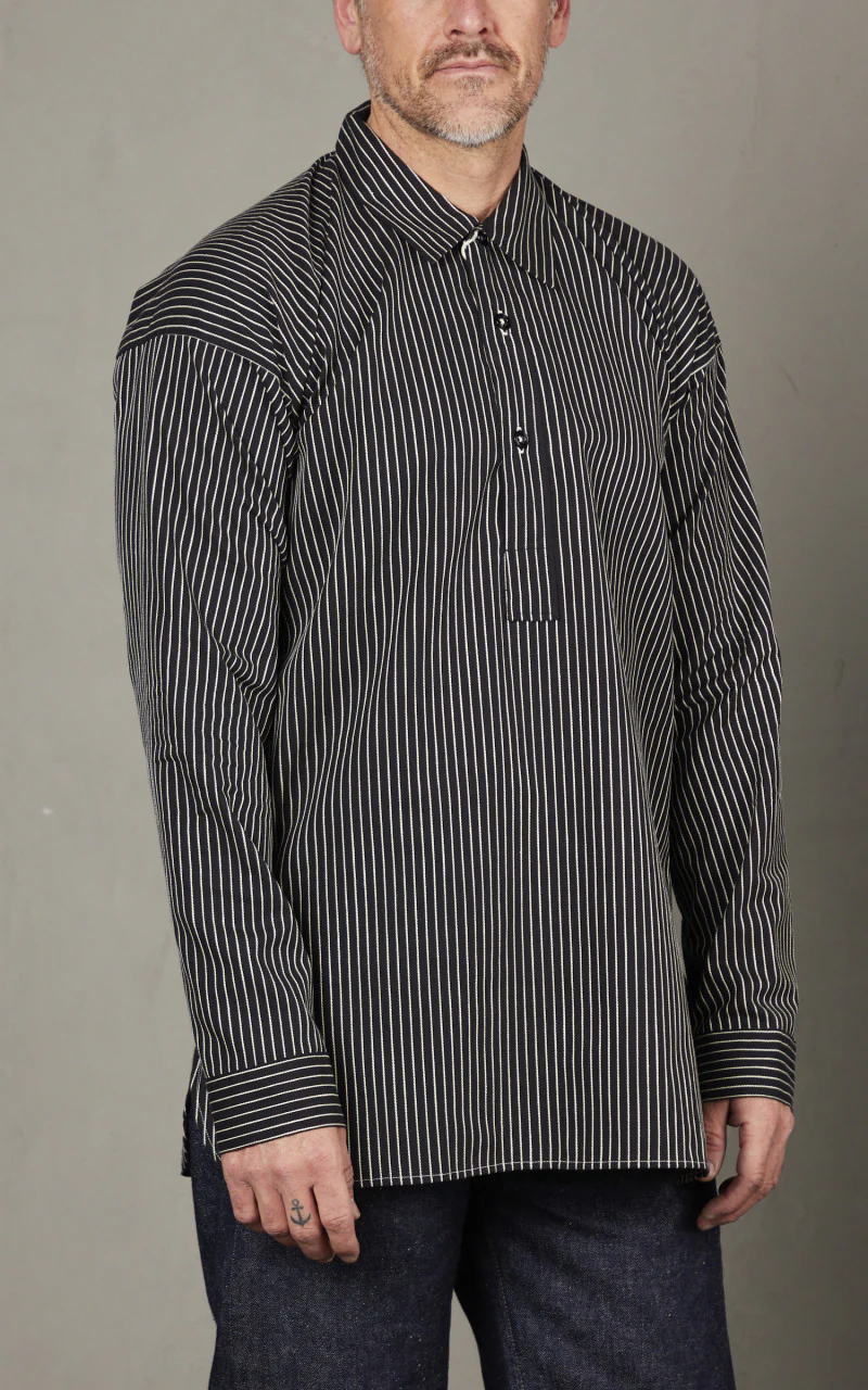 Warehouse & Co. Lot 3045 Striped Pullover Shirt Black - Image 3