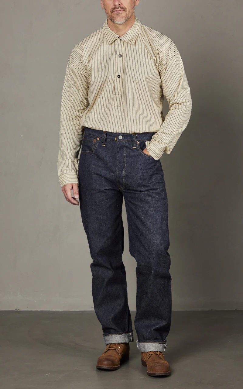 Warehouse & Co. Lot 3045 Striped Pullover Shirt Ecru - Image 2