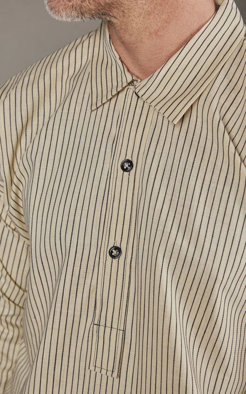 Warehouse & Co. Lot 3045 Striped Pullover Shirt Ecru - Image 5
