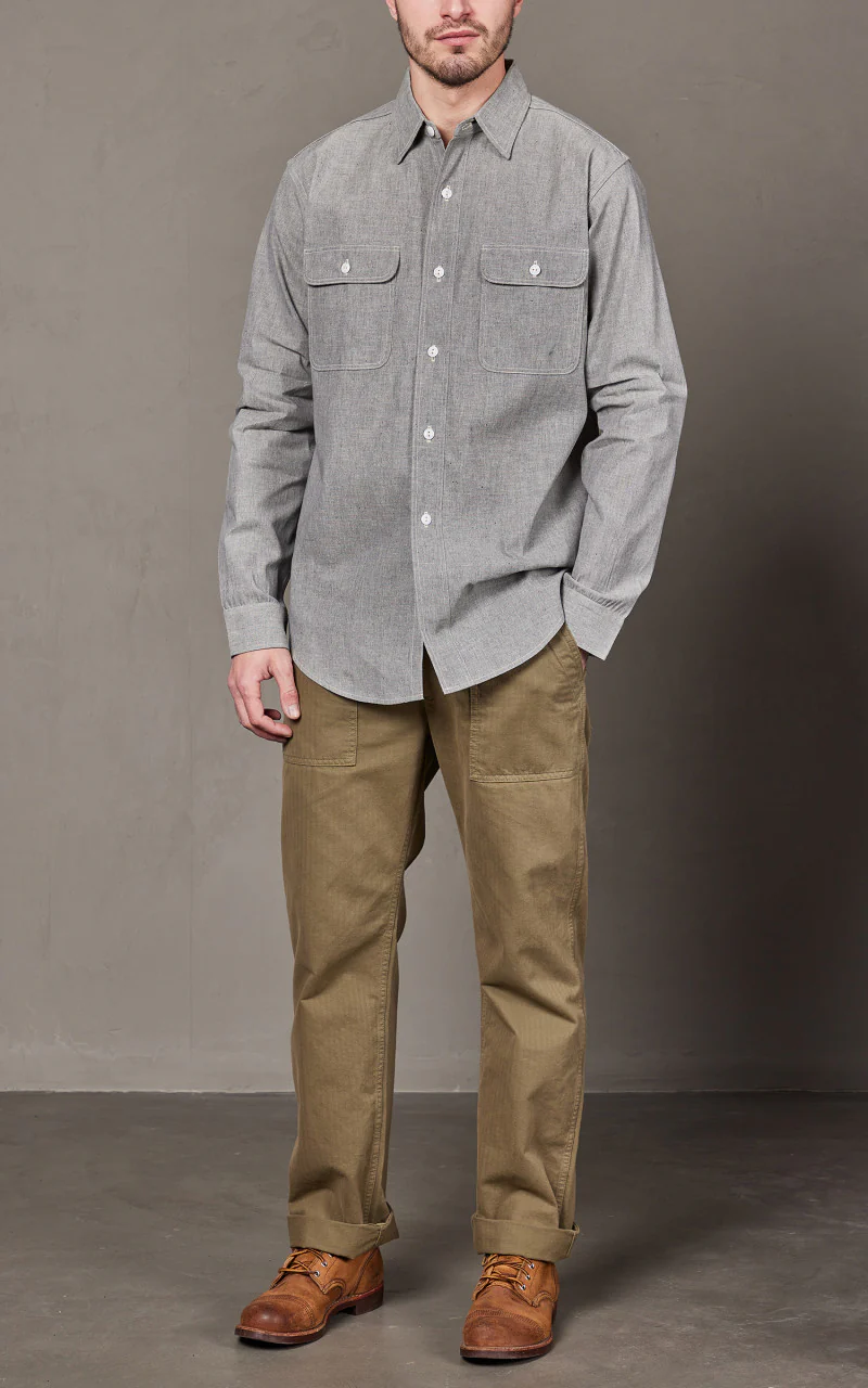 Warehouse & Co. Lot 3051 Treton Steel Worker Shirt Grey - Image 2