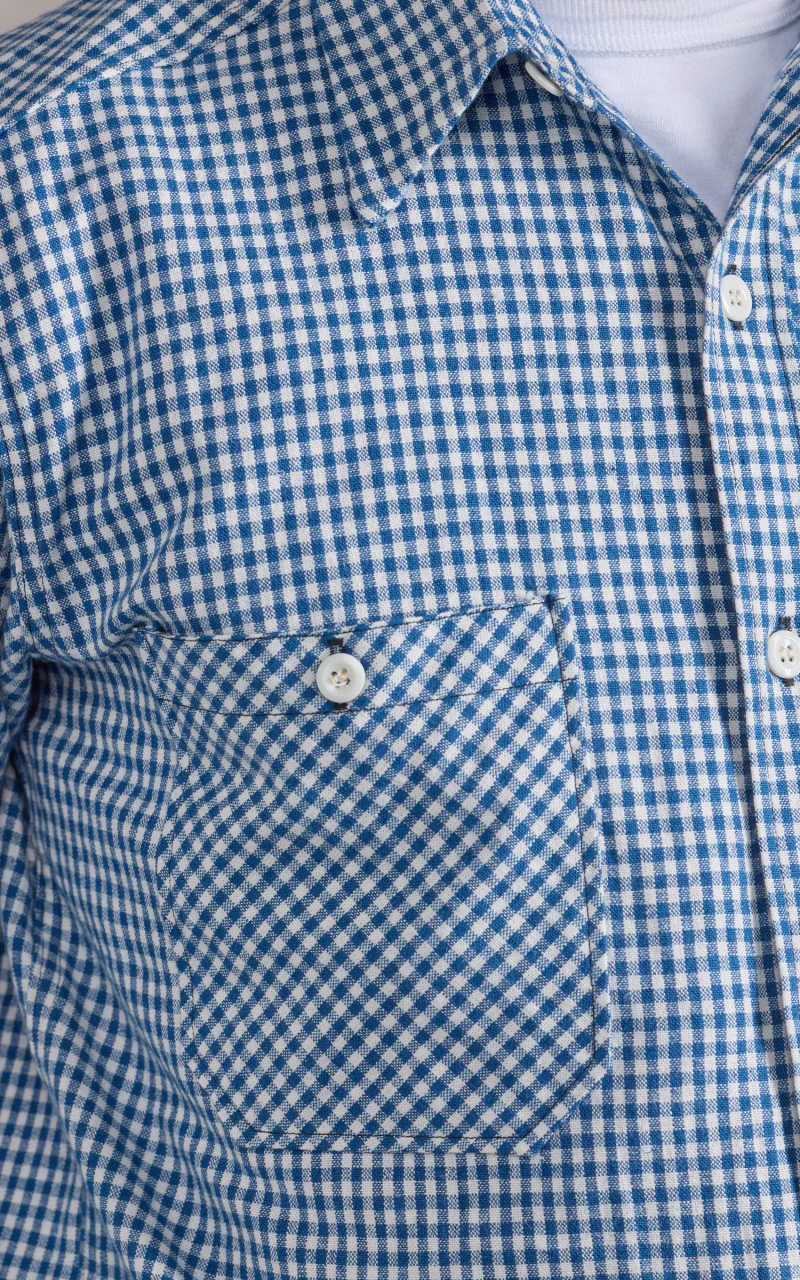 Warehouse & Co. Lot 3055 Long Sleeve Check Work Shirt Blue - Image 4