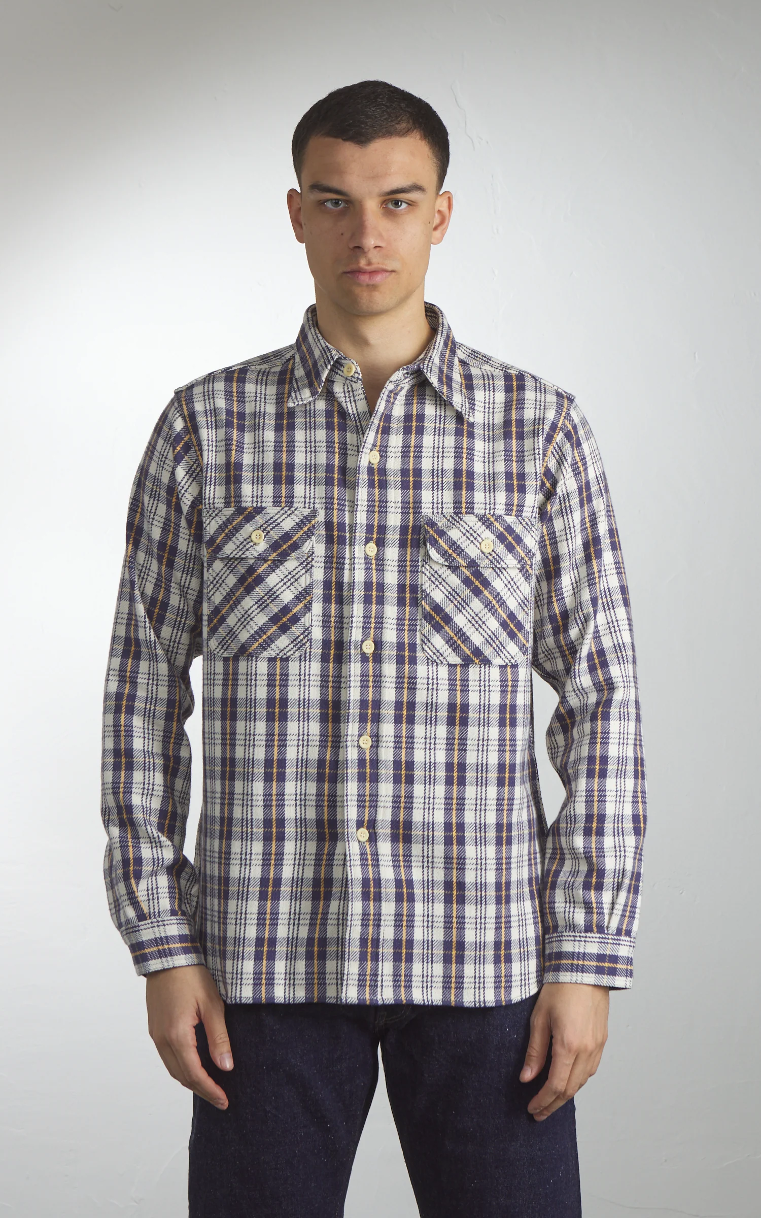 Warehouse & Co. Lot 3104 Flannel Shirt Navy - Image 2