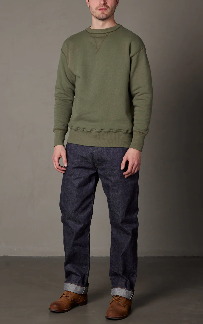 Warehouse & Co. Lot 401 Plain Sweatshirt OD Green - Image 2
