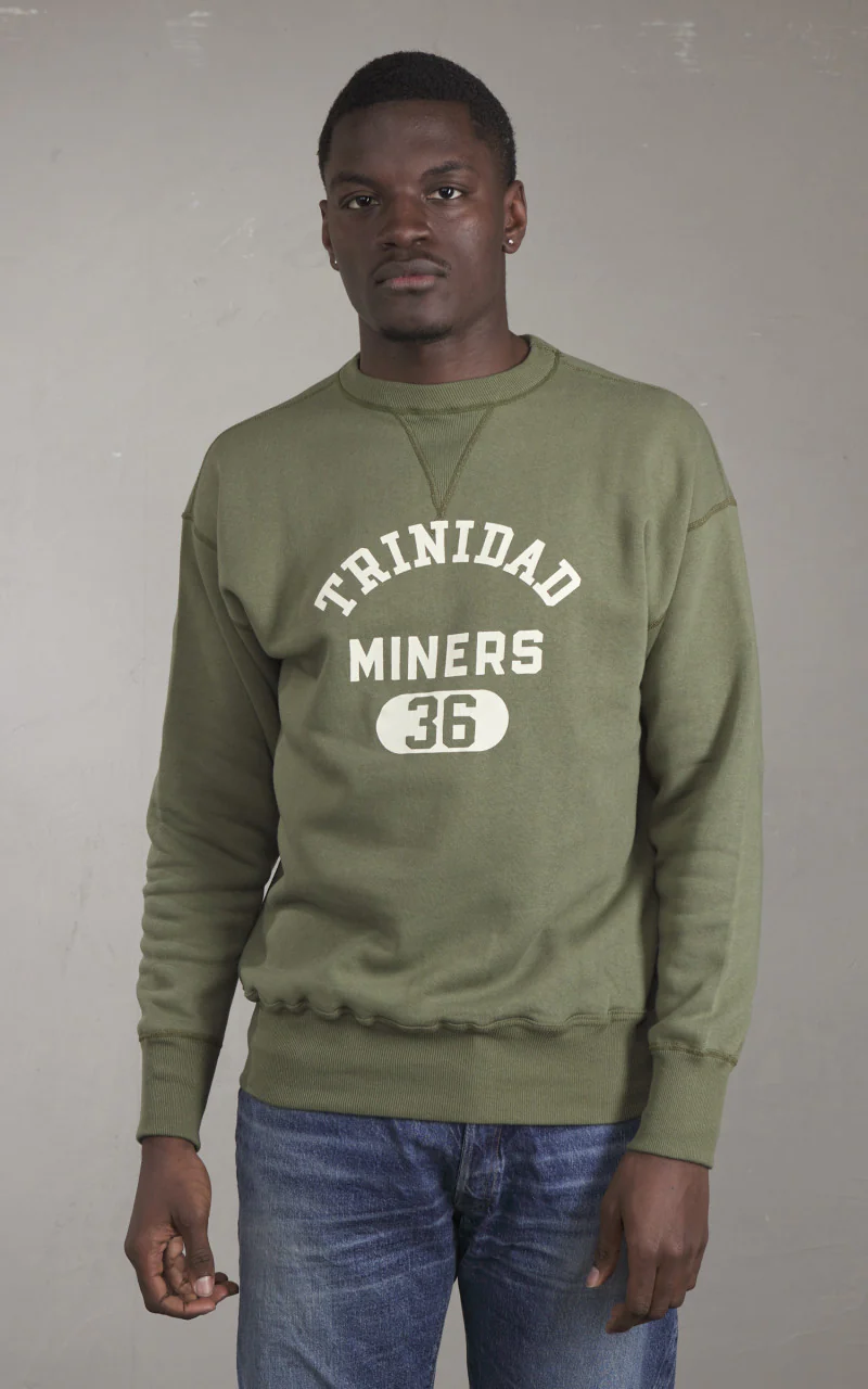Warehouse & Co. Lot 401 Trinidad Print Sweatshirt Olive Drab - Image 2