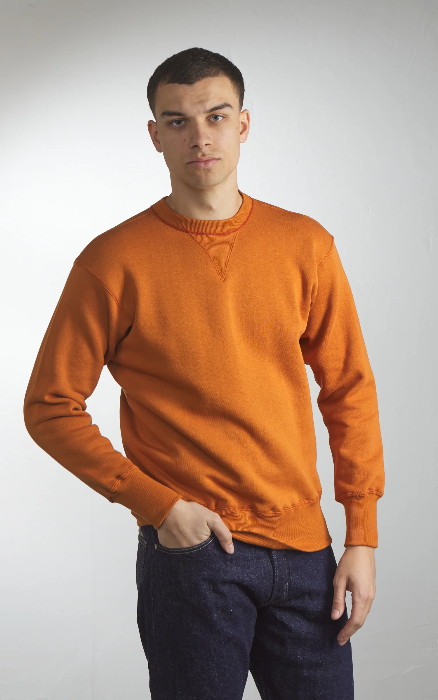 Warehouse & Co. Lot 403 Plain Sweatshirt Dark Orange - Image 4