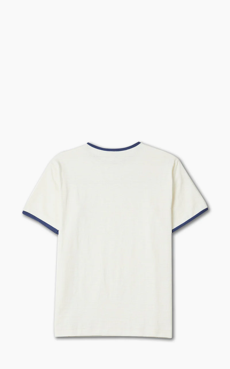 Warehouse & Co. Lot 4059 Ringer Tee No Print Cream/Navy - Image 3