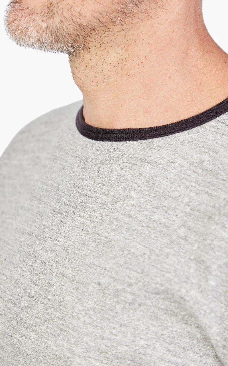 Warehouse & Co. Lot 4059 Ringer Tee No Print Heather Grey/Sumikuro - Image 5