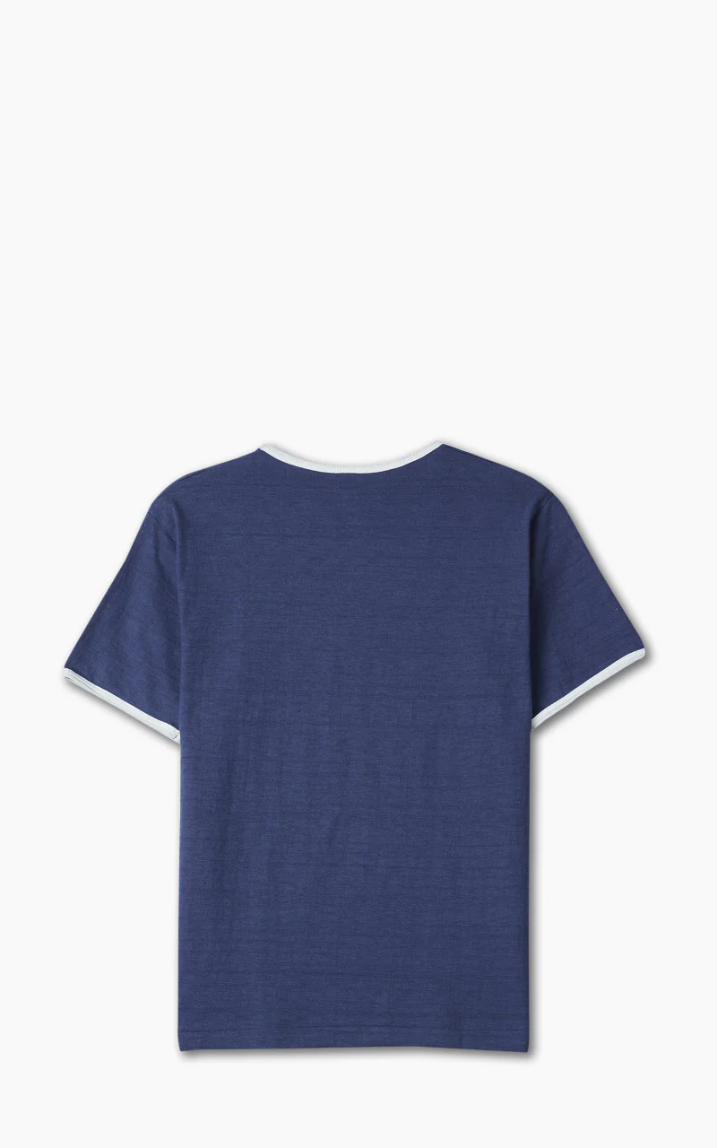 Warehouse & Co. Lot 4059 Ringer Tee No Print Navy/Cream - Image 3