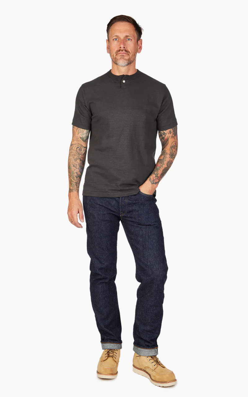 Warehouse & Co. Lot 4082 One Button Henley T-Shirt Black - Image 2