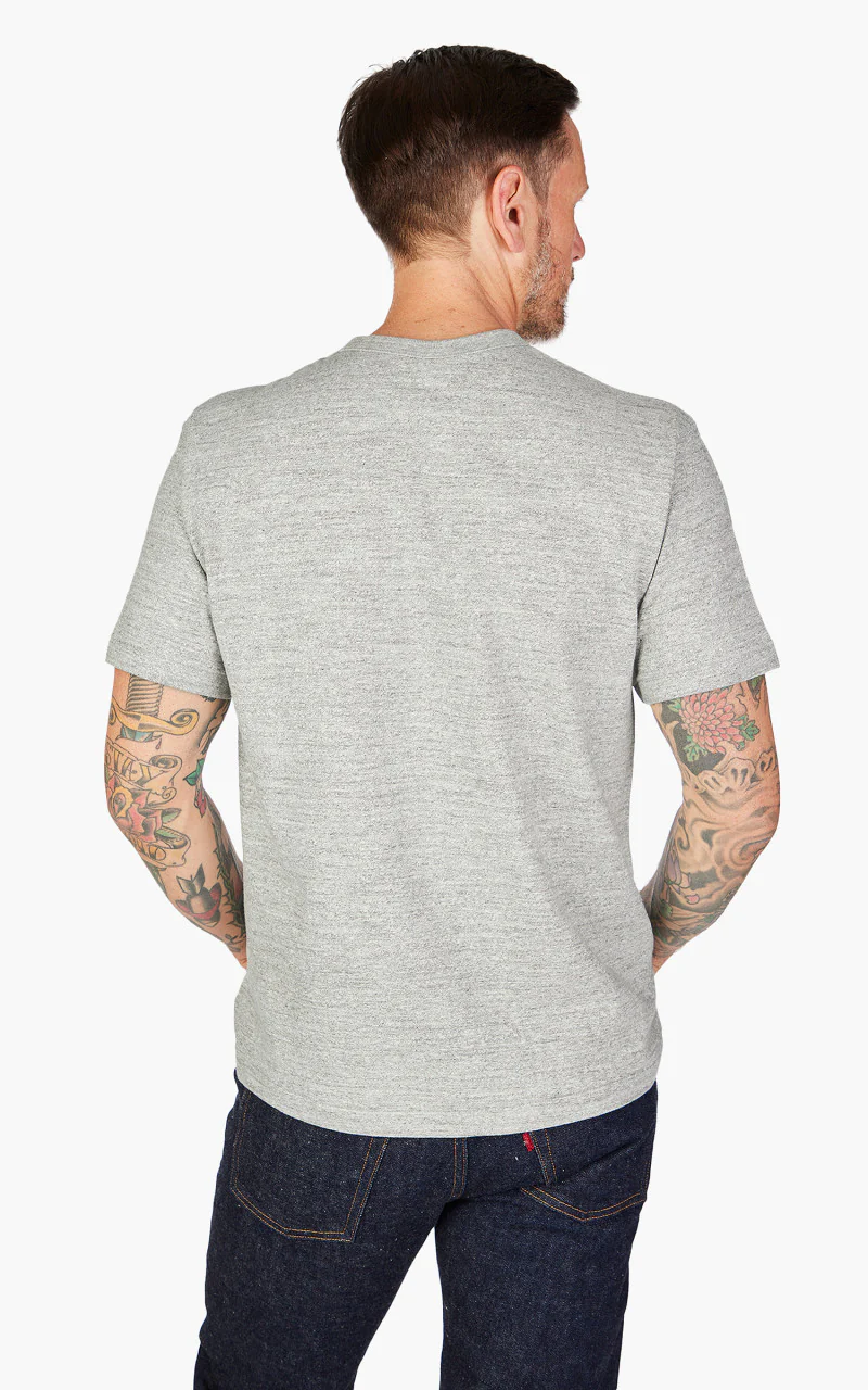 Warehouse & Co. Lot 4082 One Button Henley T-Shirt Heather Grey - Image 6