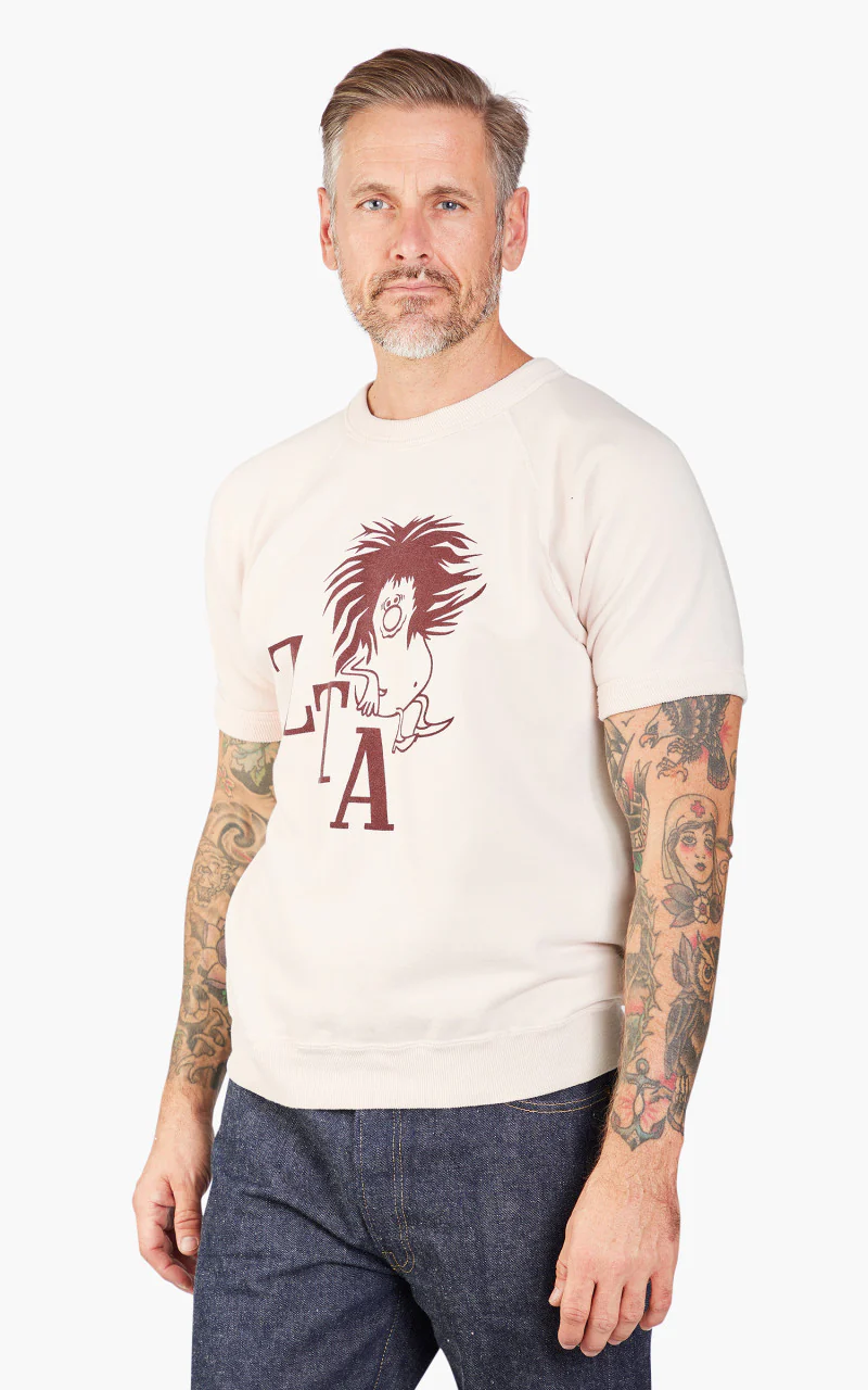 Warehouse & Co. Lot 4084 Half Sleeve Sweatshirt ZTA Cream - Image 4