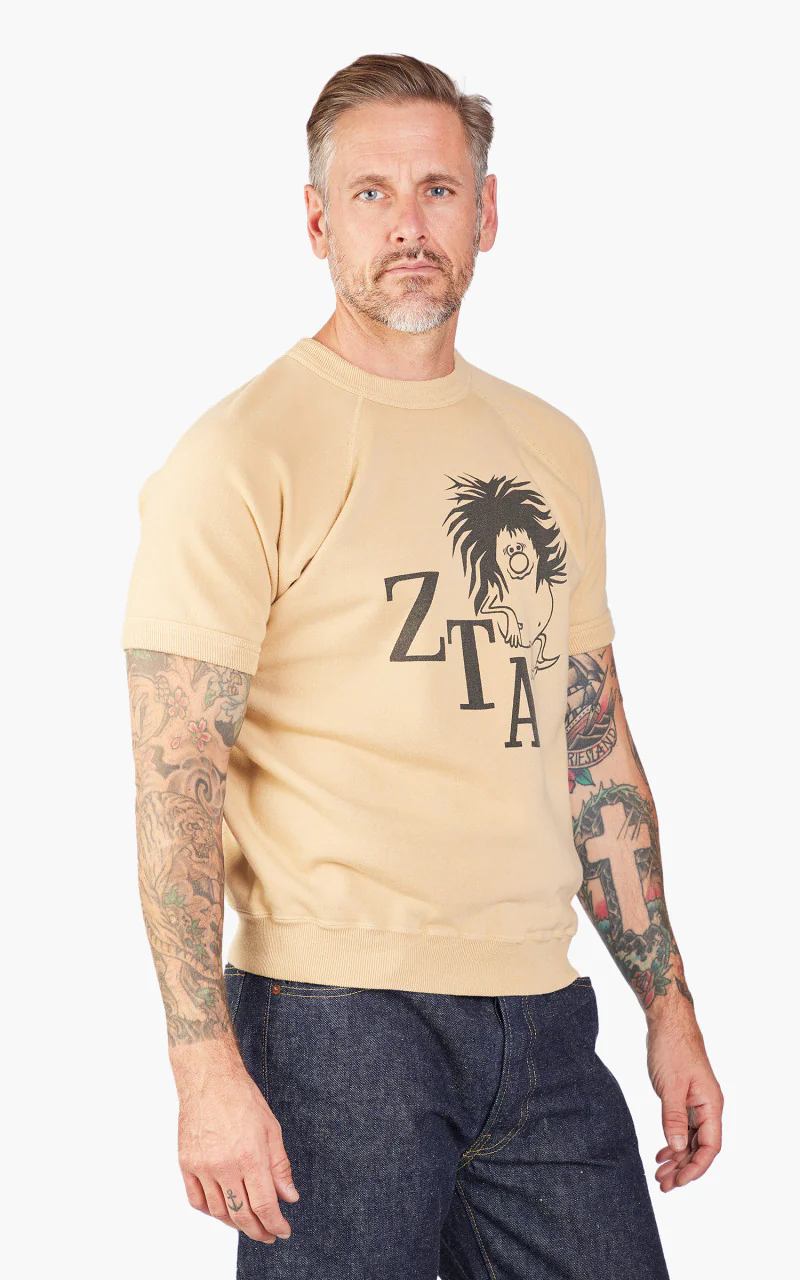 Warehouse & Co. Lot 4084 Half Sleeve Sweatshirt ZTA Dark Beige - Image 4