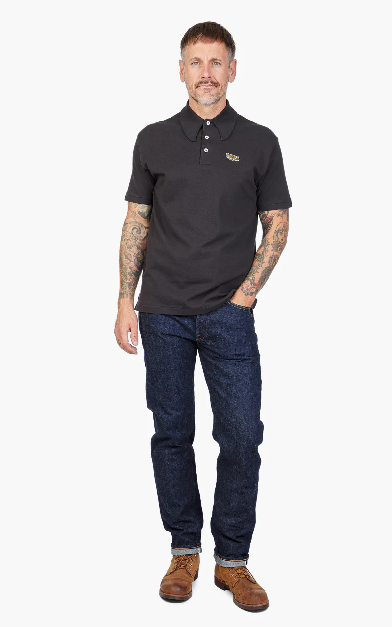 Warehouse & Co. Lot 4090 Pique Polo Shirt Jaguar Black - Image 2