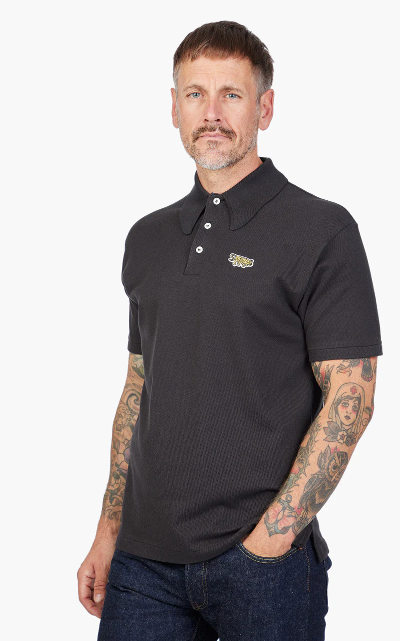 Warehouse & Co. Lot 4090 Pique Polo Shirt Jaguar Black - Image 4