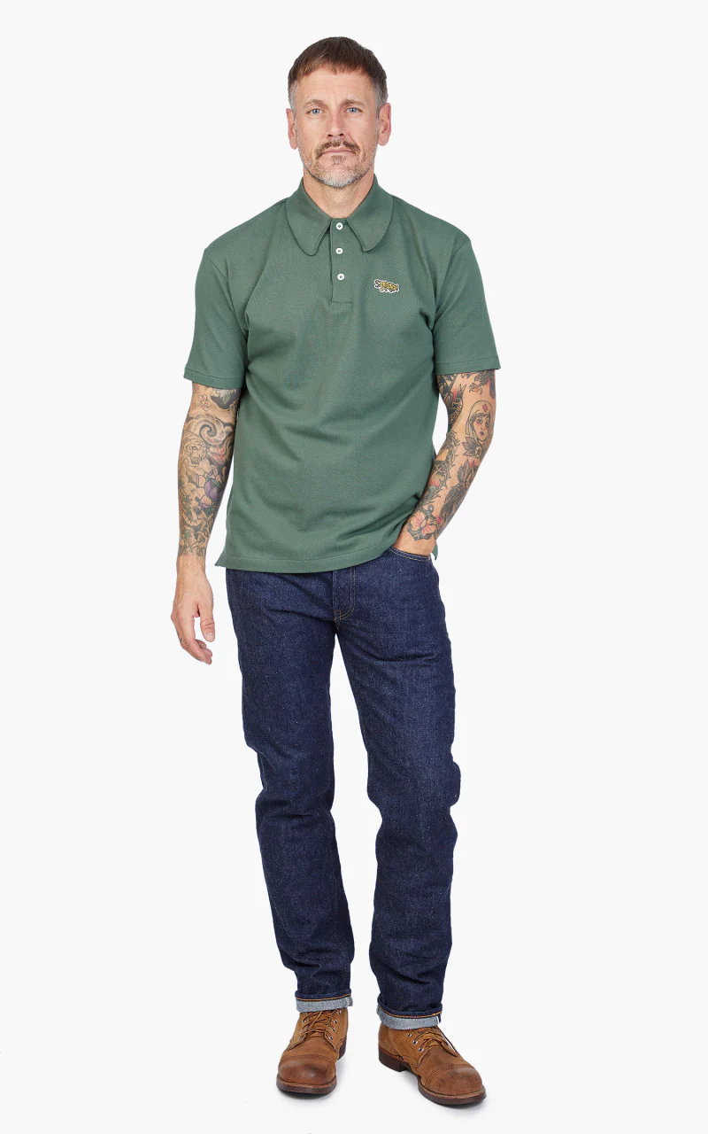 Warehouse & Co. Lot 4090 Pique Polo Shirt Jaguar Green - Image 2