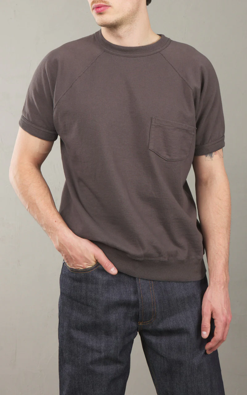 Warehouse & Co. Lot 4105 Short Sleeve Pocket Sweatshirt Black - Image 5
