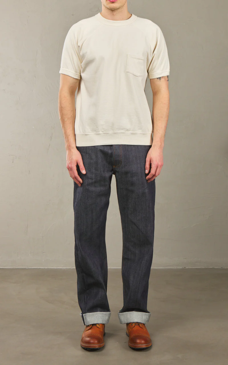 Warehouse & Co. Lot 4105 Short Sleeve Pocket Sweatshirt Cream - Image 5
