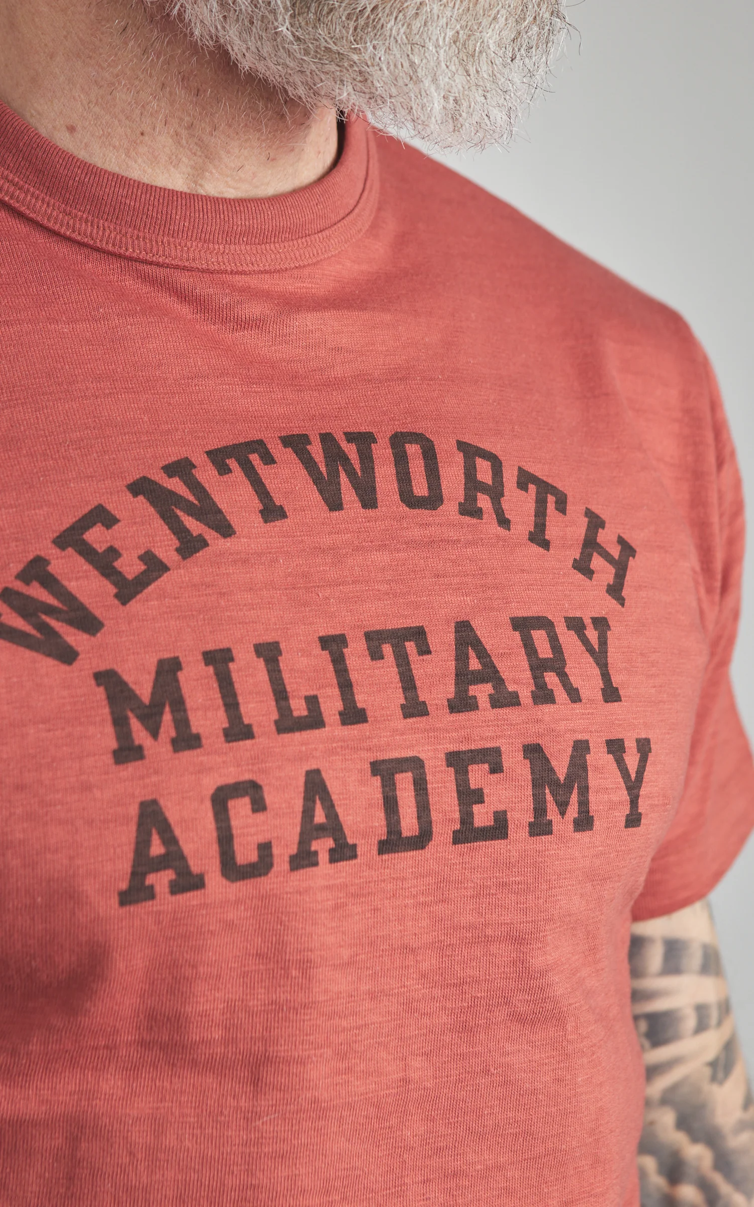 Warehouse & Co. Lot 4601 Military Academy T-Shirt Salmon - Image 5