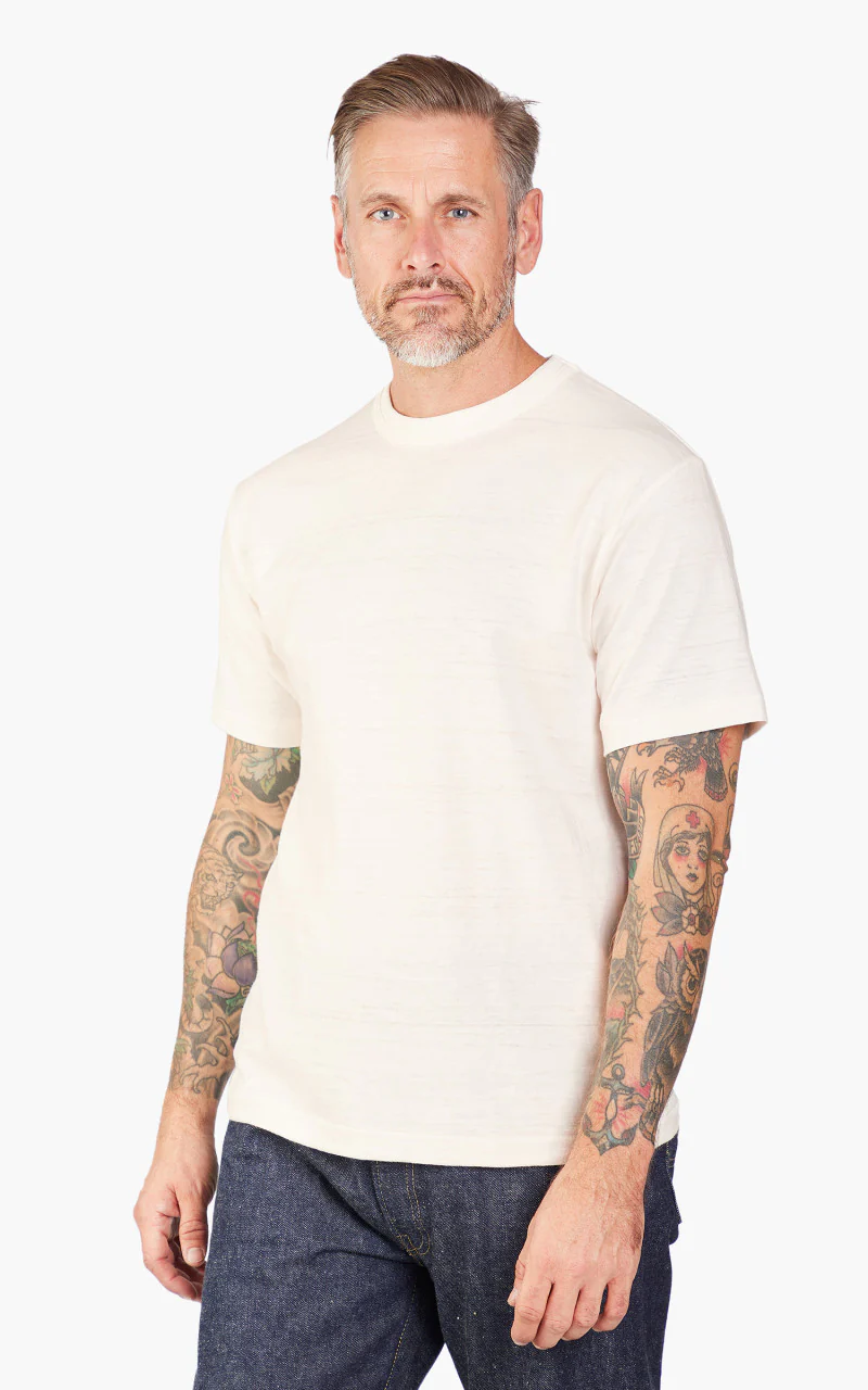 Warehouse & Co. Lot 4601 Plain T-Shirt Offwhite - Image 4