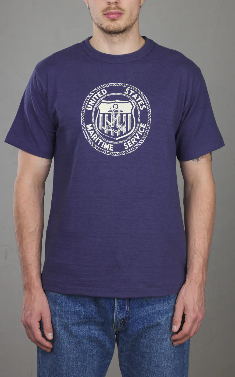 Warehouse & Co. Lot 4601 U.S. Maritime Service T-Shirt Navy - Image 4