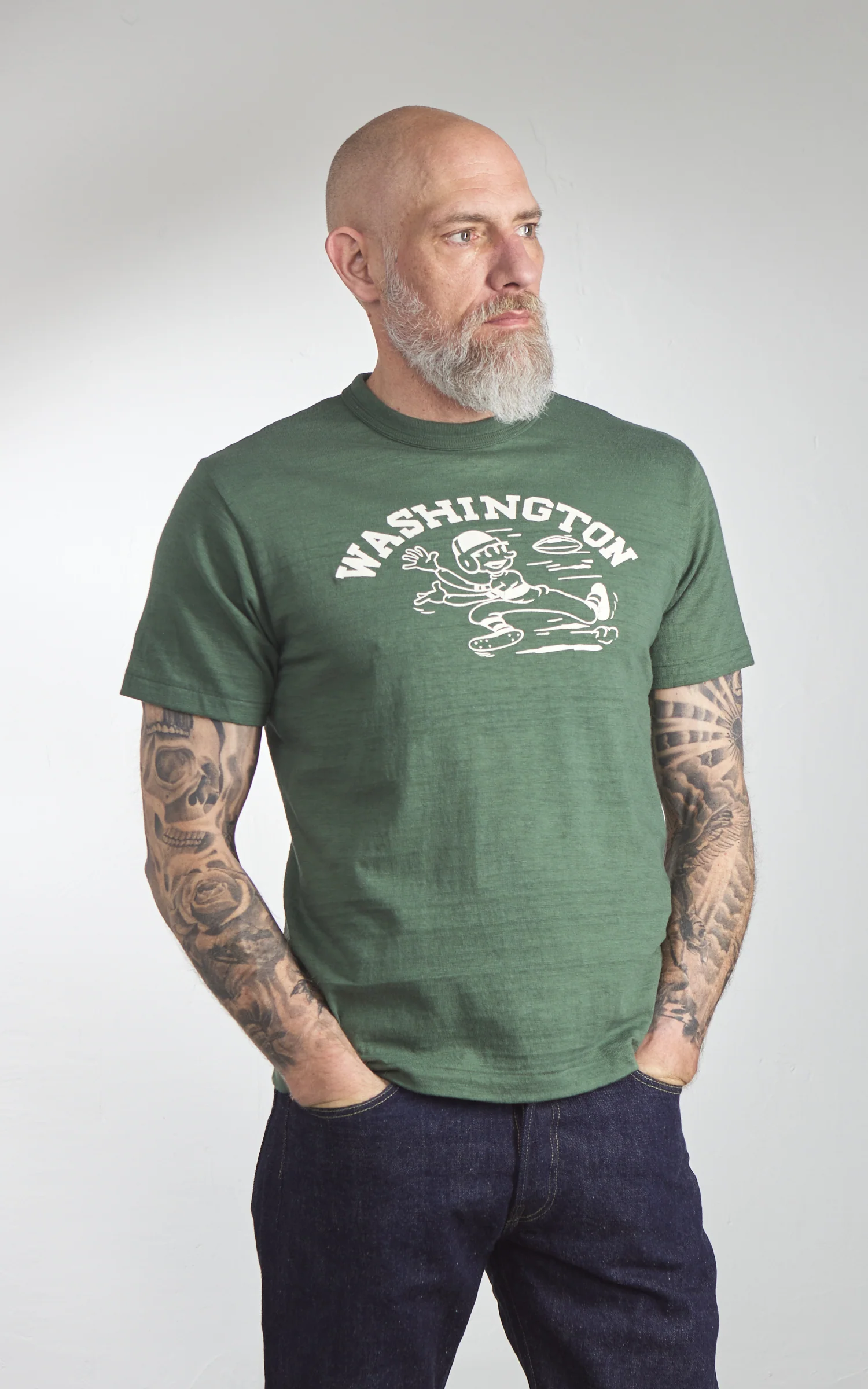 Warehouse & Co. Lot 4601 Washington T-Shirt Green - Image 4