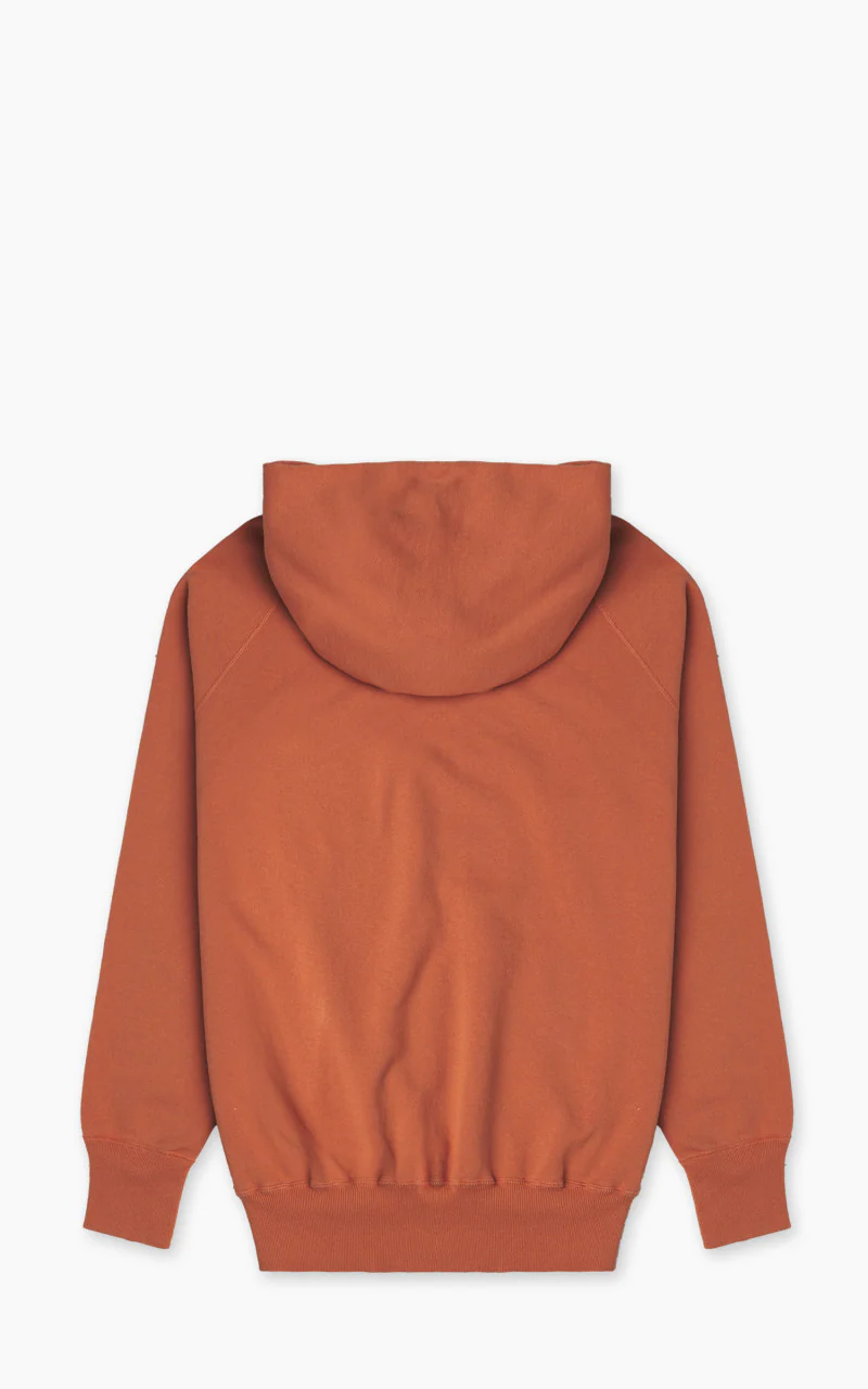 Warehouse & Co. Lot 462 No Print Hooded Sweatshirt Orange - Image 3