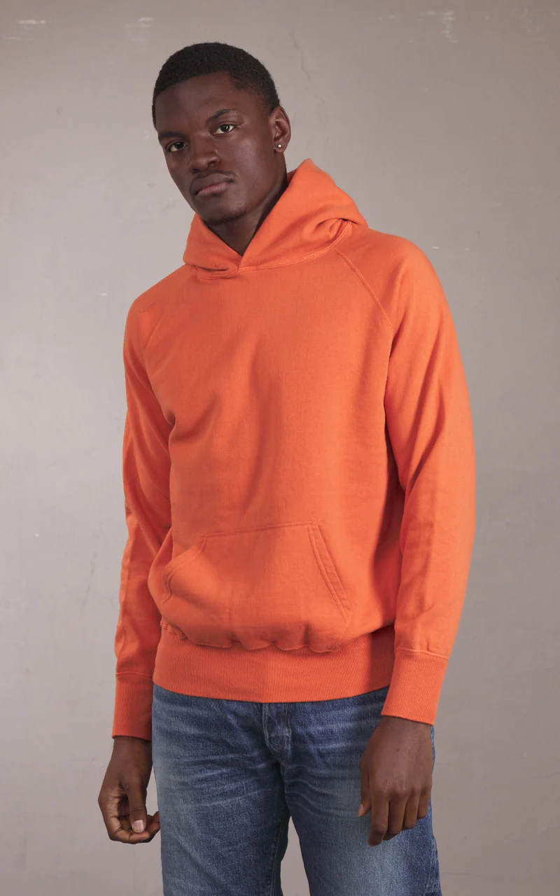 Warehouse & Co. Lot 462 No Print Hooded Sweatshirt Orange - Image 5