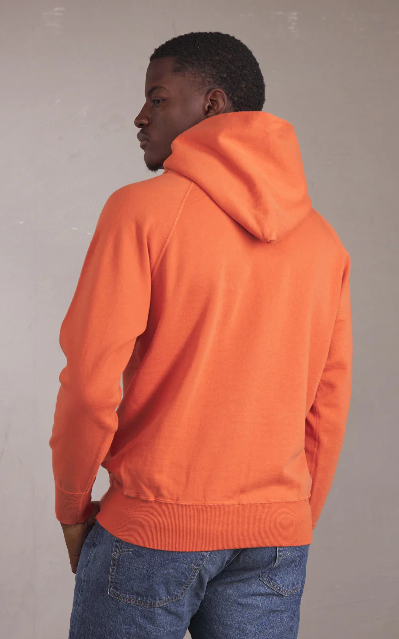 Warehouse & Co. Lot 462 No Print Hooded Sweatshirt Orange - Image 6
