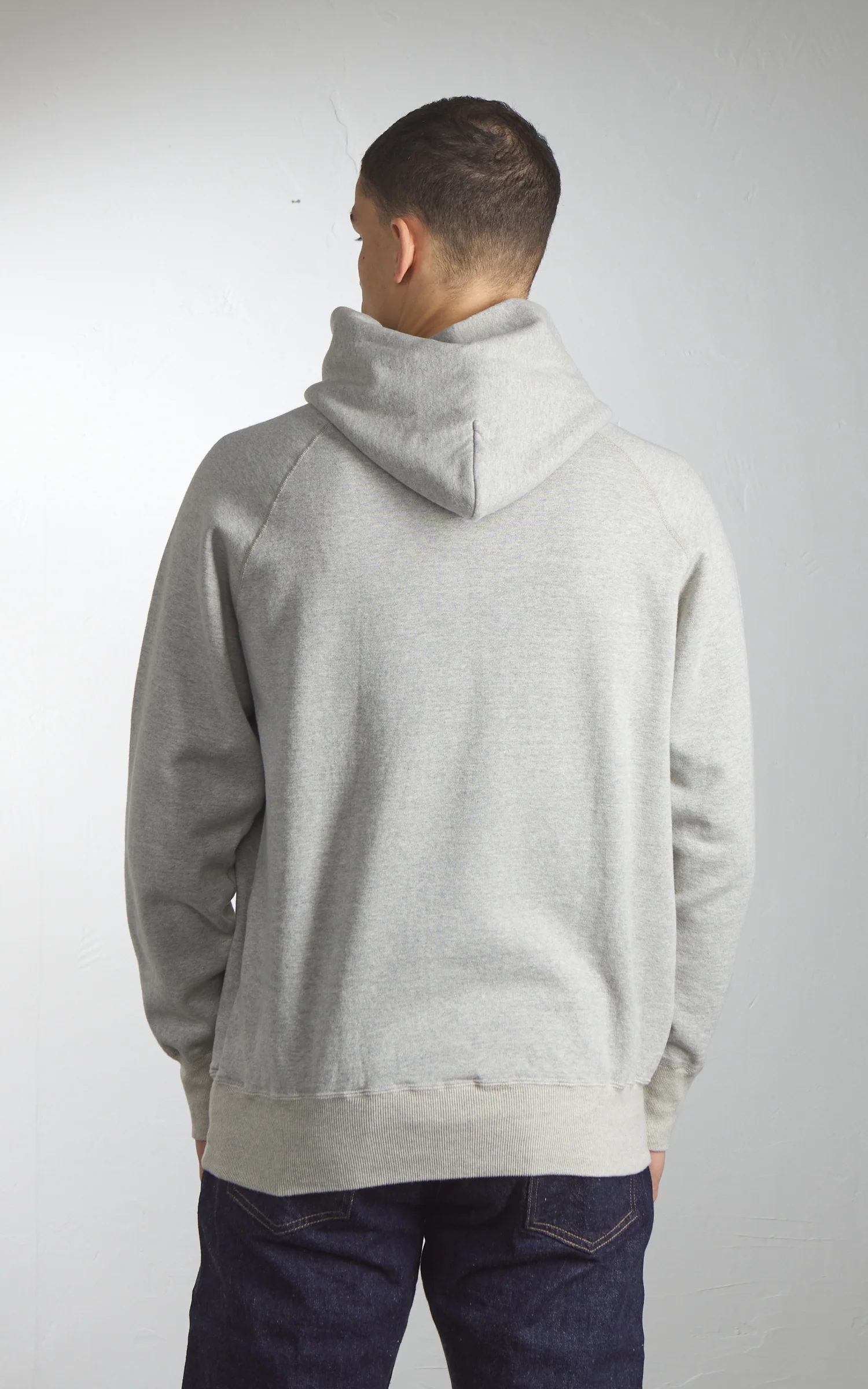 Warehouse & Co. Lot 462 Plain Hooded Sweatshirt Heather Grey - Image 6