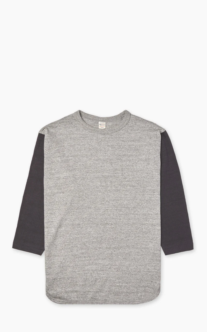 Warehouse & Co. Lot 4800 Three Quarter Baseball T-Shirt Heather Grey/Black