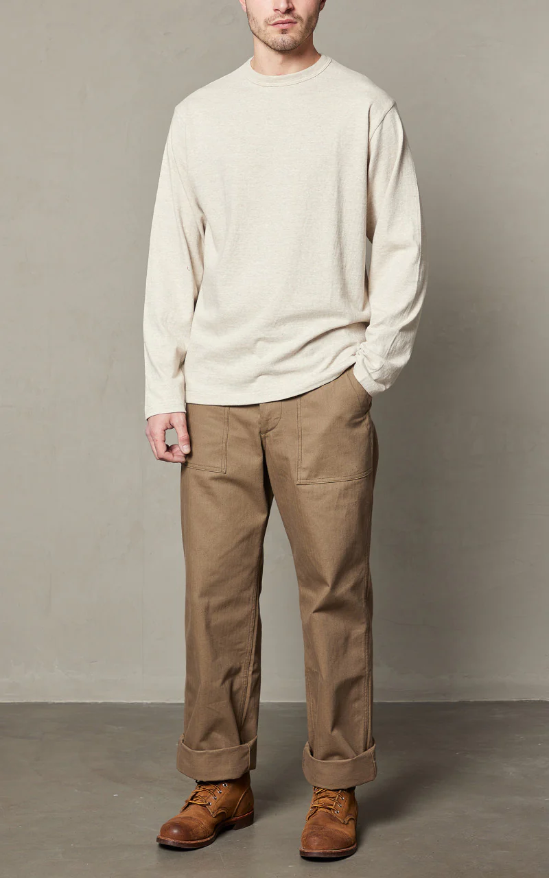 Warehouse & Co. Lot 5906 Long Sleeve T-Shirt Oatmeal - Image 2
