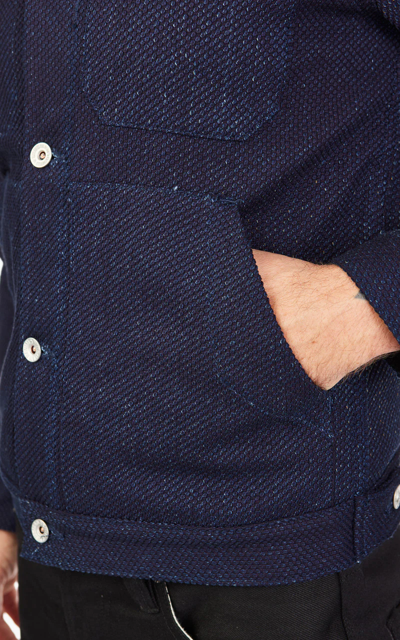Wingman Denim Sashiko Jacket Indigo 12.5oz - Image 6