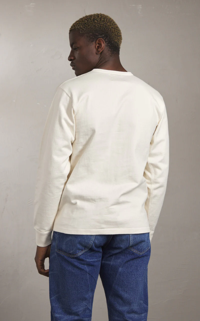 Wonder Looper Double Heavyweight Longsleeve T-Shirt Ecru - Image 4