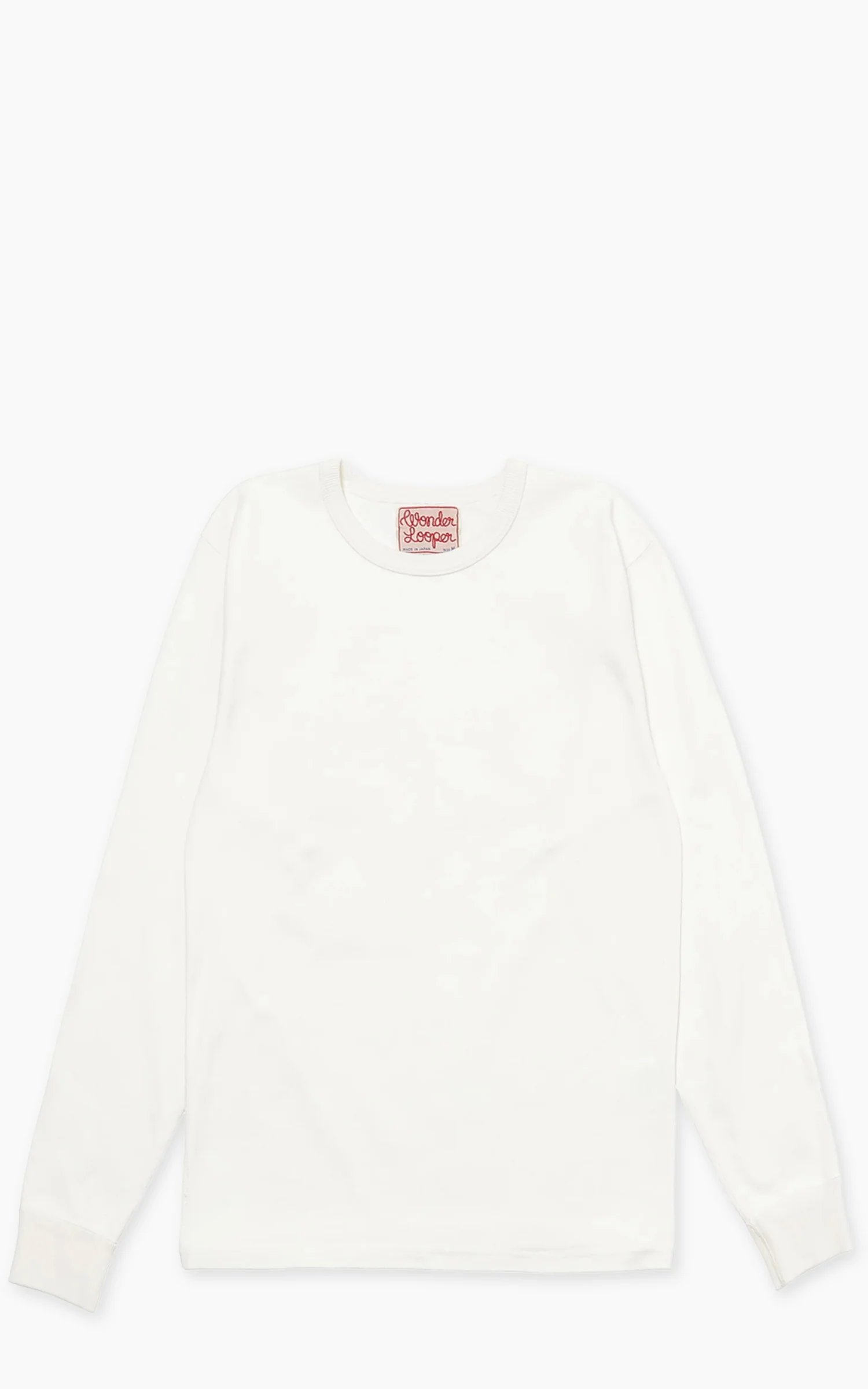 Wonder Looper Double Heavyweight Longsleeve T-Shirt White