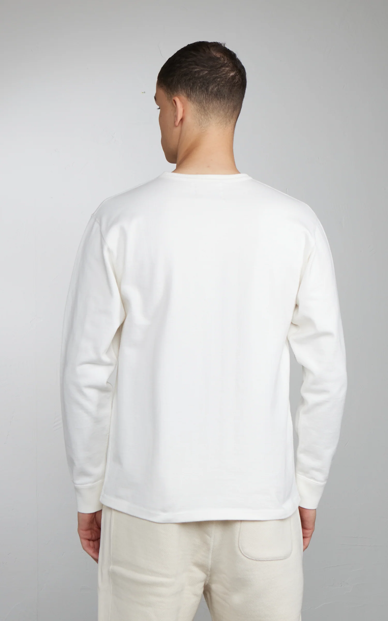 Wonder Looper Double Heavyweight Longsleeve T-Shirt White - Image 3