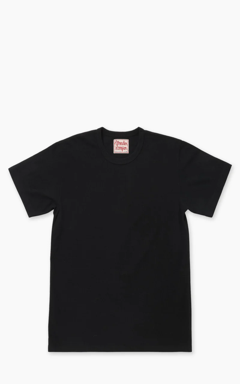 Wonder Looper ELS Recycled Cotton Slub T-Shirt Black