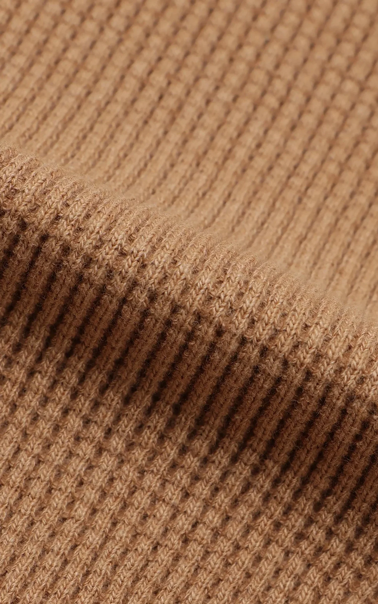 Wonder Looper Henley Foxfibre® Heavyweight Waffle Coyote 70 Brown - Image 11